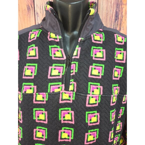 Chubbies Mens Medium Quarter-Zip Pullover Jacket Geometric Print Black - Picture 3 of 8